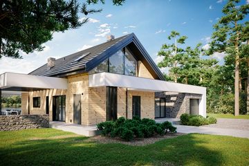  Projekt domu HomeKoncept 66 A G1 (KRX1117) - projekt domu parterowego z poddaszem - Zdjęcie 2