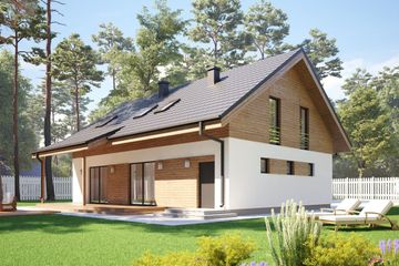  Projekt domu uA149 (WCB1196) - projekt domu parterowego z poddaszem - Zdjęcie 1