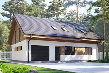  Projekt domu uA149 (WCB1196) - projekt domu parterowego z poddaszem - Zdjęcie 3