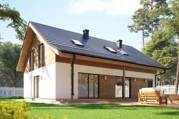  Projekt domu uA149 (WCB1196) - projekt domu parterowego z poddaszem - Zdjęcie 4