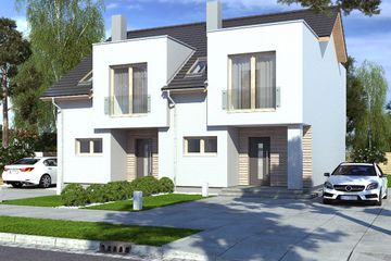  Projekt domu Iskra bliźniak B (WRR1053) - projekt domu parterowego z poddaszem - Zdjęcie 1