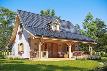  Projekt domu Sosenka 5 wariant D (WAH1987) - projekt domu parterowego z poddaszem - Zdjęcie 2