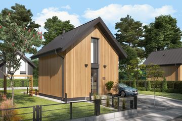  Projekt domu letniskowego Lido 2 A OC szkielet drew. letniskowy, ocieplony na zgłoszenie do 35m2 (SLN2708) - projekt domu letniskowego parterowego - Zdjęcie 3