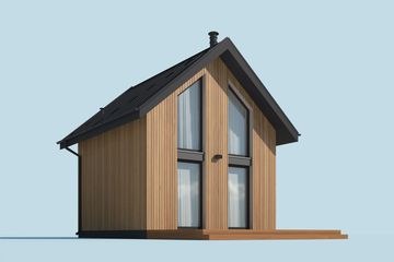  Projekt domu letniskowego Lido 2 A szkielet drewniany dom letniskowy na zgłoszenie do 35 m2 (SLN2698) - projekt domu letniskowego parterowego - Zdjęcie 3