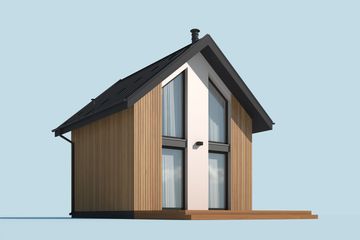  Projekt domu letniskowego Lido 3 A szkielet drewniany dom letniskowy na zgłoszenie do 35 m2 (SLN2700) - projekt domu parterowego - Zdjęcie 2