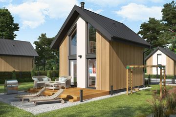  Projekt domu letniskowego Lido 3 A szkielet drewniany dom letniskowy na zgłoszenie do 35 m2 (SLN2700) - projekt domu letniskowego parterowego - Zdjęcie 3