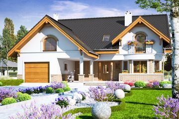  Projekt domu Wega z garażem 1-st. [A1] (WRF2068) - projekt domu parterowego z poddaszem - Zdjęcie 1