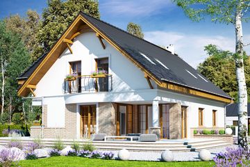  Projekt domu Wega z garażem 1-st. [A1] (WRF2068) - projekt domu parterowego z poddaszem - Zdjęcie 2