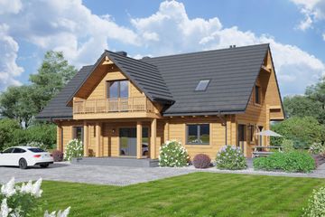  Projekt domu Wisłok 1dw (KRP2375) - projekt domu parterowego z poddaszem - Zdjęcie 1