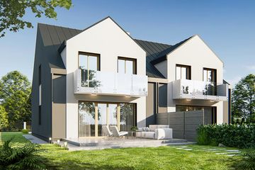  Projekt domu Melodia a1 - dwulokalowy LLL (WRD2877) - projekt domu z pełnym piętrem - Zdjęcie 1