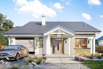  Projekt domu Parterowy wąski 2 wariant B (WAH1989) - projekt domu parterowego - Zdjęcie 1