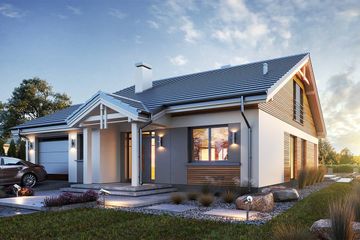  Projekt domu Parterowy wąski 2 wariant B (WAH1989) - projekt domu parterowego - Zdjęcie 2