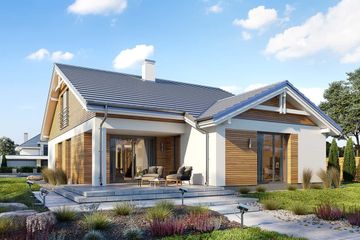  Projekt domu Parterowy wąski 2 wariant B (WAH1989) - projekt domu parterowego - Zdjęcie 3