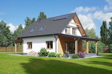  Projekt domu Paczkowice 55m (KRP2374) - projekt domu parterowego z poddaszem - Zdjęcie 2