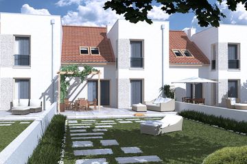 Projekt domu Adam szeregówka - parterowy z poddaszem dom o powierzchni 124,10 m², dach dwuspadowy - ujęcie 2