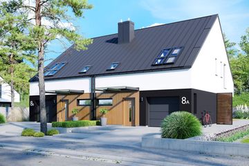  Projekt domu Lukas II G1 wersja A (bliźniak) energo (WRC2770) - projekt domu parterowego z poddaszem - Zdjęcie 2