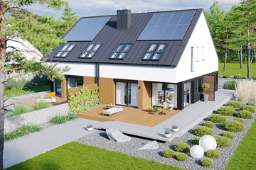  Projekt domu Lukas II G1 wersja A (bliźniak) energo (WRC2770) - projekt domu parterowego z poddaszem - Zdjęcie 3