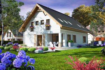  Projekt domu Wega II z garażem 1-st. [A] (WRF2074) - projekt domu parterowego z poddaszem - Zdjęcie 2