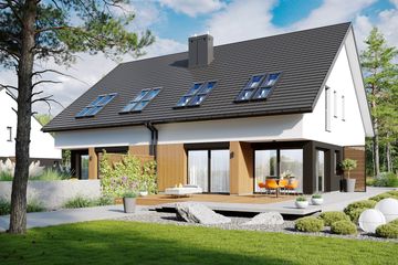  Projekt domu Lukas II G1 wersja B (bliźniak) energo (WRC2771) - projekt domu parterowego z poddaszem - Zdjęcie 2