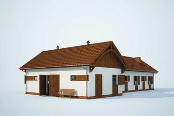  Projekt stajni BGS28 budynek gospodarczy (SLN2697) - projekt stajni parterowego - Zdjęcie 3