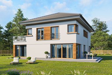  Projekt domu Kasjopea 3 wariant F (WAH1996) - projekt domu z pełnym piętrem - Zdjęcie 1