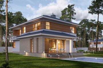  Projekt domu E-166a (WAX1170) - projekt domu z pełnym piętrem - Zdjęcie 2