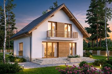 Projekt domu Lungo 6 - parterowy z poddaszem dom o powierzchni 129,57 m², dach dwuspadowy - ujęcie 4
