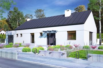  Projekt domu Żurawinka z garażem 1-st. [A] (WRF2078) - projekt domu parterowego - Zdjęcie 1
