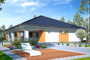  Projekt domu Bursztyn z garażem 2-st. [A] (WRF2077) - projekt domu parterowego - Zdjęcie 2