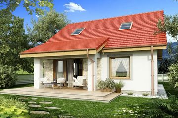  Projekt domu Maleństwo C (WRD2878) - projekt domu parterowego z poddaszem - Zdjęcie 1