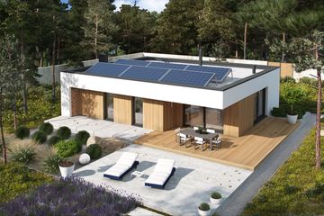 Projekt domu Mini 4 modern energo - parterowy dom o powierzchni 114,22 m², dach płaski - ujęcie 4