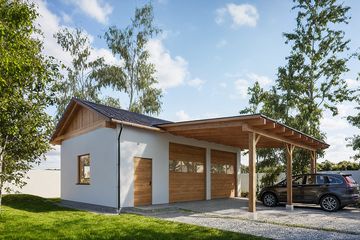  Projekt garażu G317 - Budynek garażowo - gospodarczy (PRA1432) - projekt garażu parterowego - Zdjęcie 1