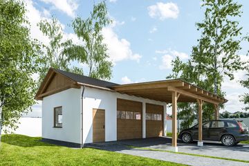  Projekt garażu G317 - Budynek garażowo - gospodarczy (PRA1432) - projekt garażu parterowego - Zdjęcie 1