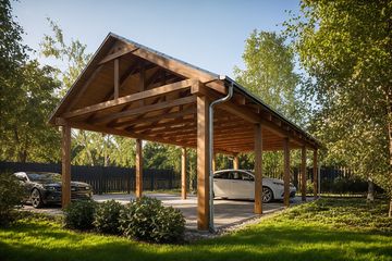  Projekt wiaty garażowej G366 - Wiata drewniana (PRA1396) - projekt wiaty parterowego - Zdjęcie 2