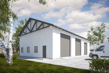  Projekt budynku gospodarczego G389 - Budynek garażowy (PRA1414) - projekt budynku parterowego - Zdjęcie 1