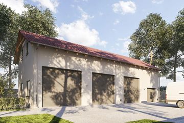  Projekt budynku gospodarczego G394 - Budynek garażowy (PRA1418) - projekt budynku z pełnym piętrem - Zdjęcie 1