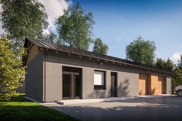  Projekt budynku gospodarczego G384 - Budynek garażowo - gospodarczy (PRA1410) - projekt budynku parterowego - Zdjęcie 1