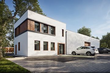  Projekt magazynu G397 - Budynek magazynowo-biurowy (PRA1421) - projekt magazynu z pełnym piętrem - Zdjęcie 1