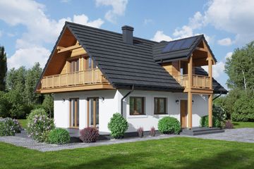  Projekt domu Olesno 59 dws (KRP2402) - projekt domu parterowego z poddaszem - Zdjęcie 1