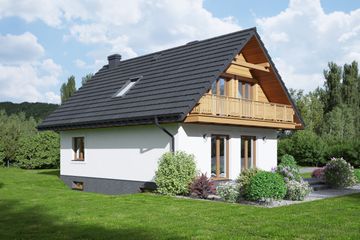  Projekt domu Olesno 59 dws (KRP2402) - projekt domu parterowego z poddaszem - Zdjęcie 2