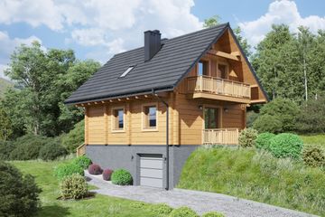  Projekt domu Trzebowo dw 9 (KRP2403) - projekt domu parterowego z poddaszem - Zdjęcie 2