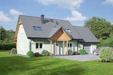  Projekt domu Zawoja 16 dwst (KRP2396) - projekt domu parterowego z poddaszem - Zdjęcie 1