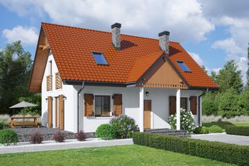  Projekt domu Zawoja mk 15 (KRP2397) - projekt domu parterowego z poddaszem - Zdjęcie 1