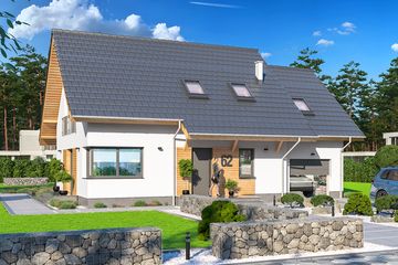  Projekt domu Ajaks 4 (WOE1157) - projekt domu parterowego z poddaszem - Zdjęcie 1