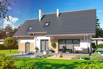  Projekt domu Ajaks 4 (WOE1157) - projekt domu parterowego z poddaszem - Zdjęcie 3