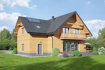Projekt domu Grochowice 1g dws - parterowy z poddaszem dom o powierzchni 156,44 m², dach dwuspadowy - ujęcie 2