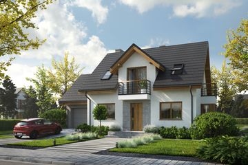  Projekt domu Eco 38 (WOZ1044) - projekt domu parterowego z poddaszem - Zdjęcie 1