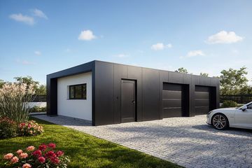  Projekt budynku gospodarczego G350 - Budynek garażowo - gospodarczy (PRA1393) - projekt budynku parterowego - Zdjęcie 1