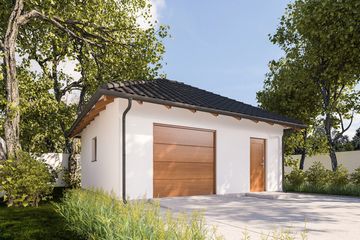  Projekt budynku gospodarczego G388 - Budynek garażowo - gospodarczy (PRA1413) - projekt budynku parterowego - Zdjęcie 1