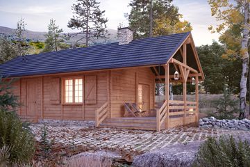  Projekt domu letniskowego Traper 2 bal (BSA2272) - projekt domu letniskowego parterowego - Zdjęcie 2